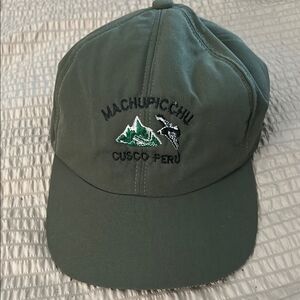 Green Machu Picchu CUSCO PERU Embroidered Cap